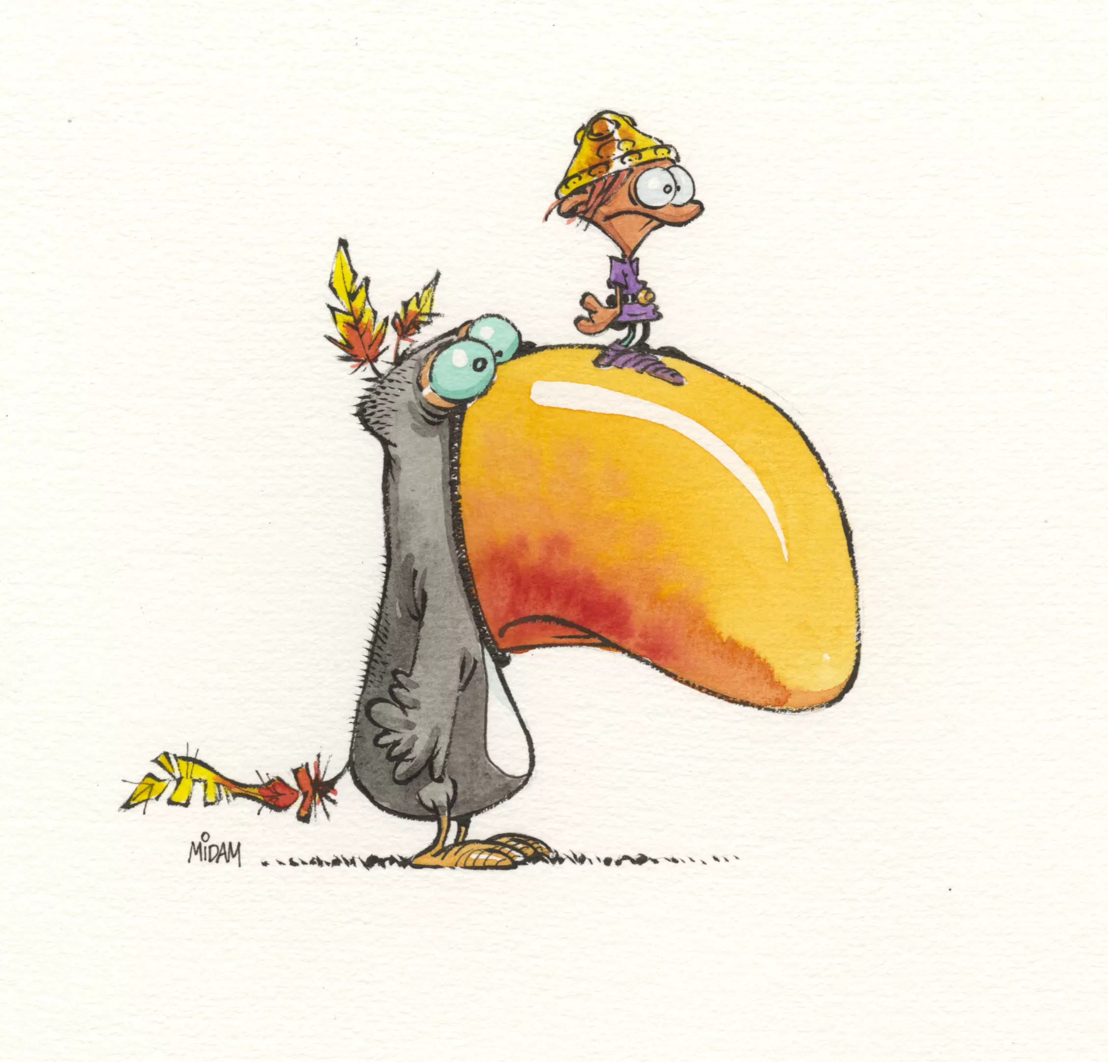 Petit Barbare et oiseau gros bec