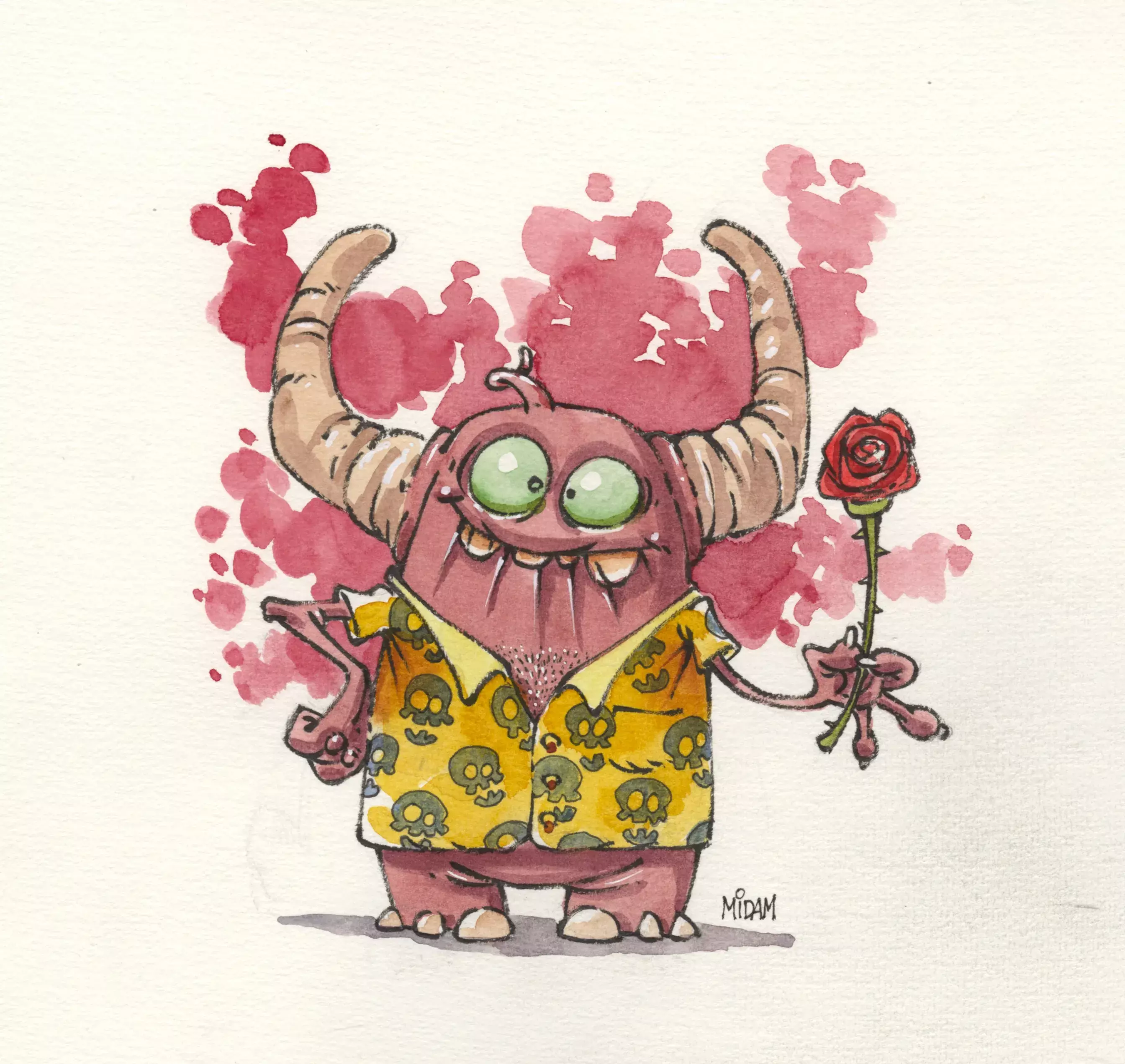 Blork cornes avec une rose